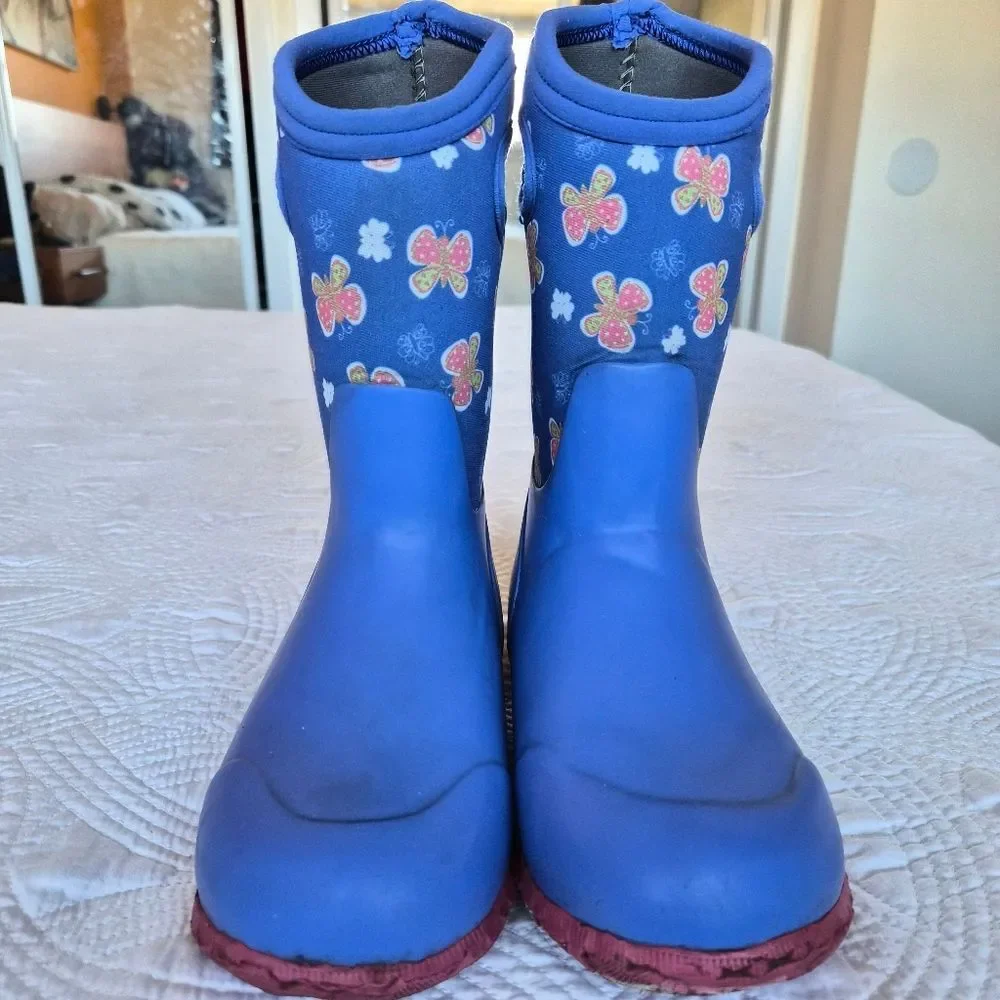 VGUC Bogs Durham Butterfly Kids Winter Waterproof Boots - Size 2